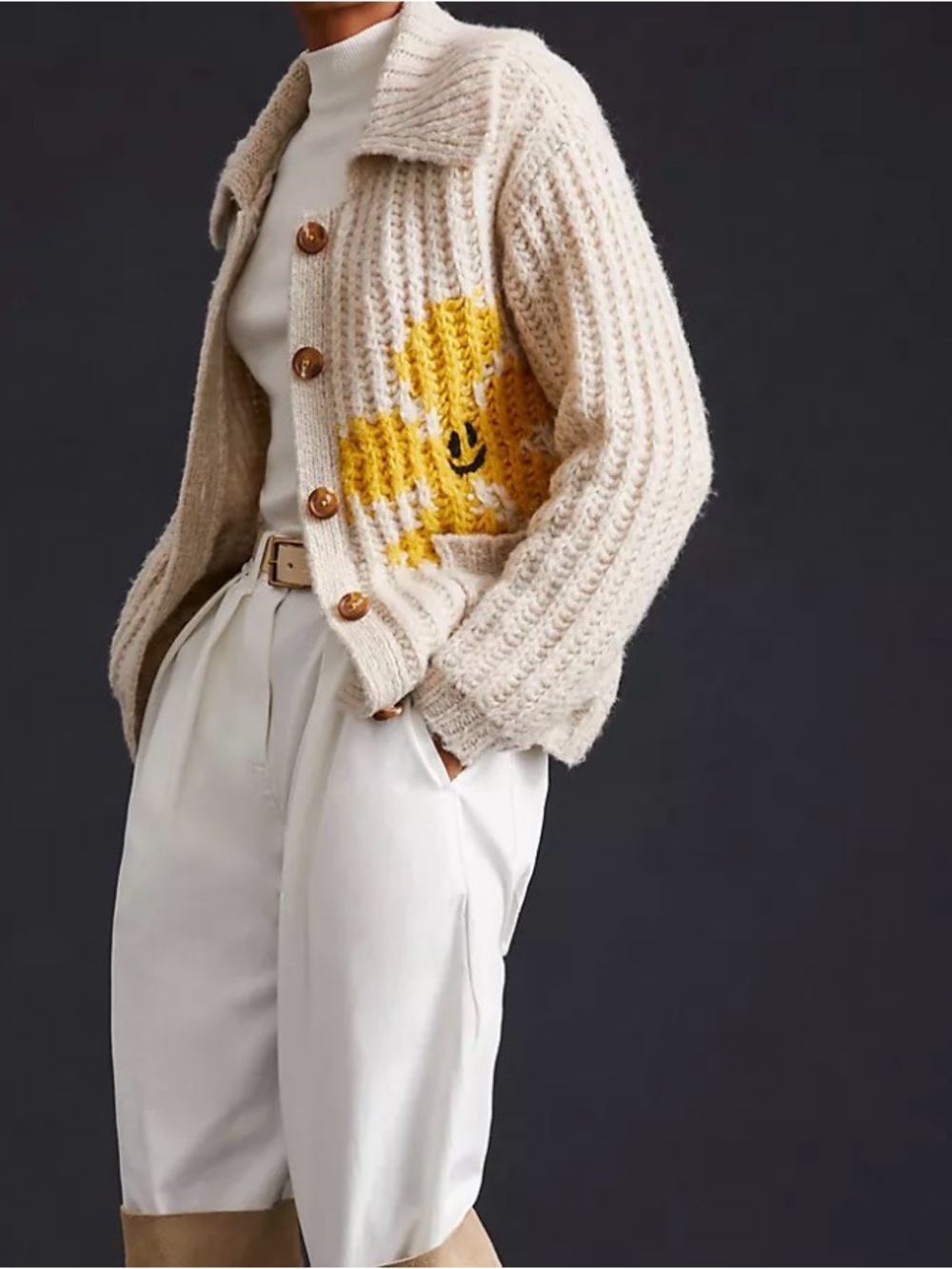 Anthropologie Pilcro Flower Cardigan Sweater